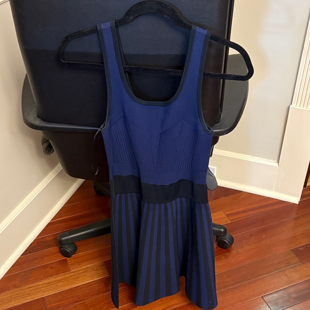 Guess Navy and Black Striped Dress